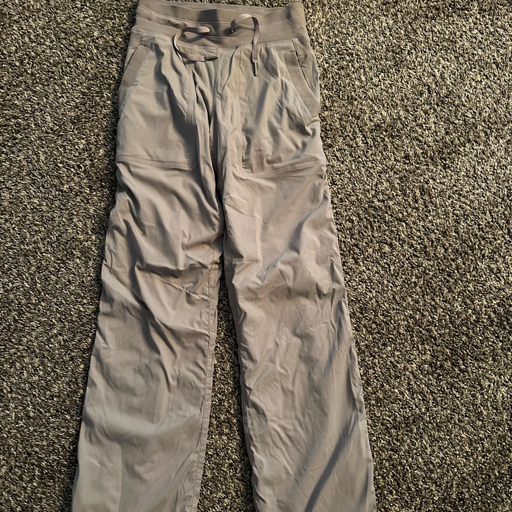 Lululemon dance studio pants light gray size 2 pre owned , excellent condition